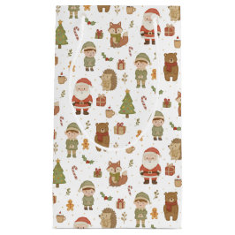 Hand Drawn Christmas Woodland Gift Bag