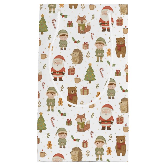 Hand Drawn Christmas Woodland Gift Bag (Framsidan)