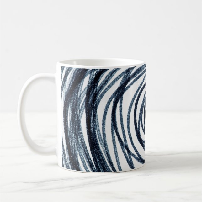 Hand-drawn circles spiral pattern with abstract do kaffemugg (Vänster)
