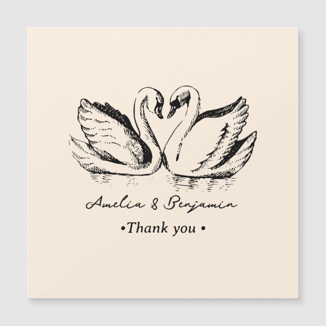 hand drawn Couple Swan Whimsical Wedding (Framsida)