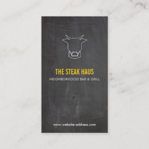 HAND DRAWN COW LOGOTYP for Restaurants, Chefs, Pub Visitkort
