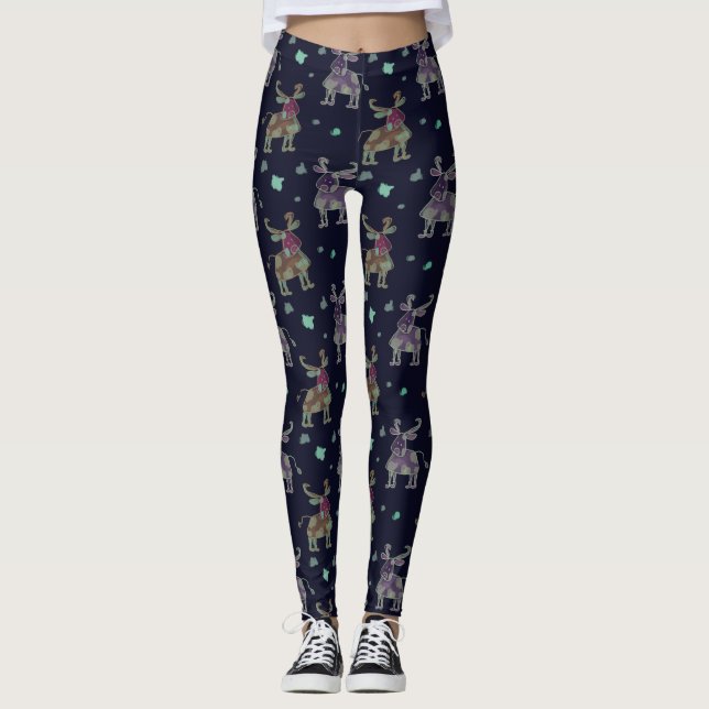 hand drawn cows leggings (Framsida)