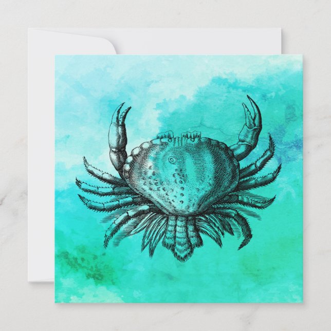 Hand-Drawn Crab (Beach Scene) (Sea Creature) Crab Kort (Framsida)