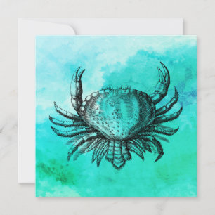 Hand-Drawn Crab (Beach Scene) (Sea Creature) Crab Kort