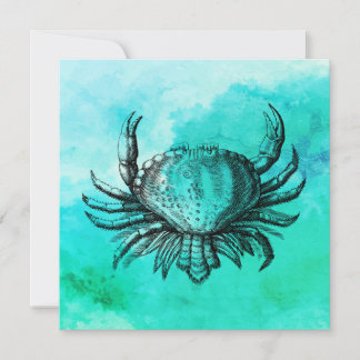 Hand-Drawn Crab (Beach Scene) (Sea Creature) Crab Kort
