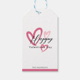 Hand-drawn Cute Hearts Happy Valentine's Day   Presentetikett