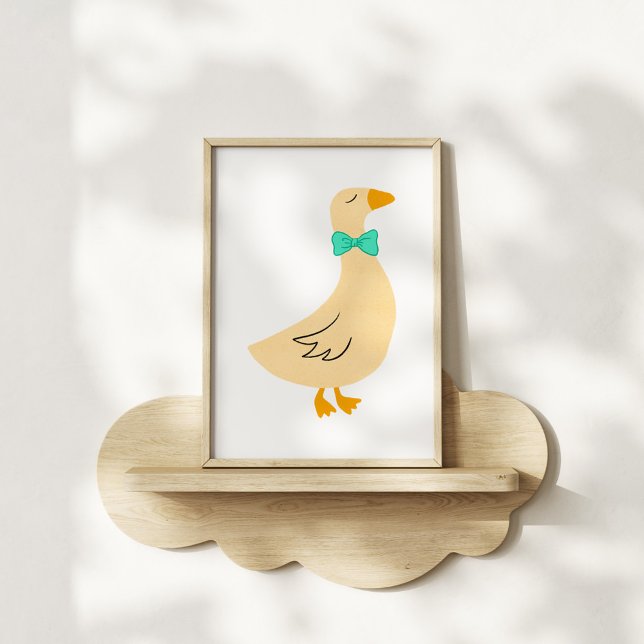 Hand-Drawn Dapper Goose Nursery Art Poster (Skapare uppladdad)