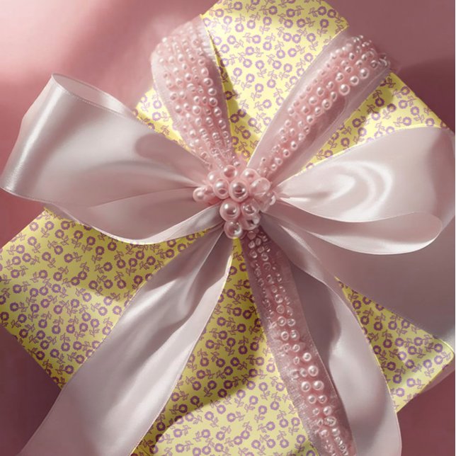 Hand drawn ditsy Lavender Daisies – Mini Floral Presentpapper (Skapare uppladdad)