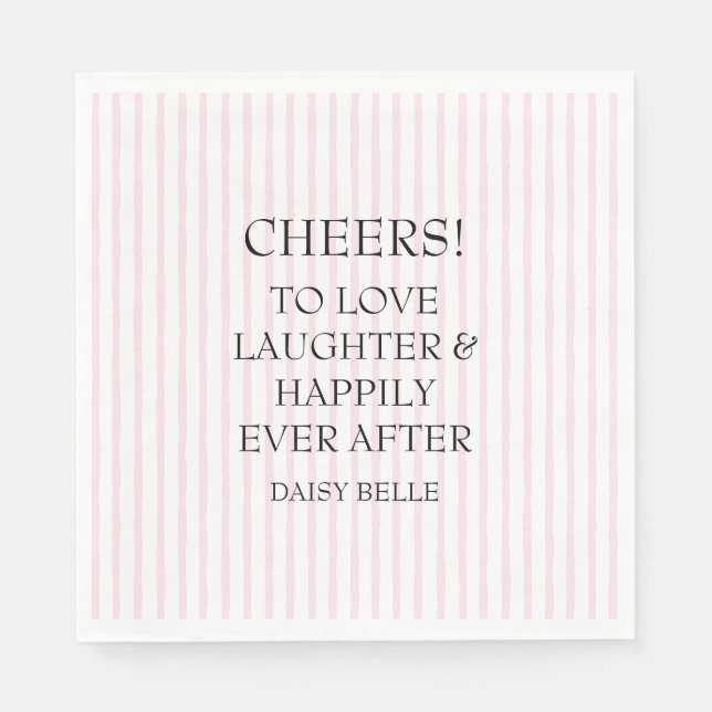 Hand Drawn Doodle Bridal Shower Pink Pappersservett (Framsidan)