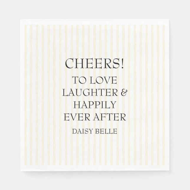 Hand Drawn Doodle Bridal Shower Yellow Pappersservett (Framsidan)