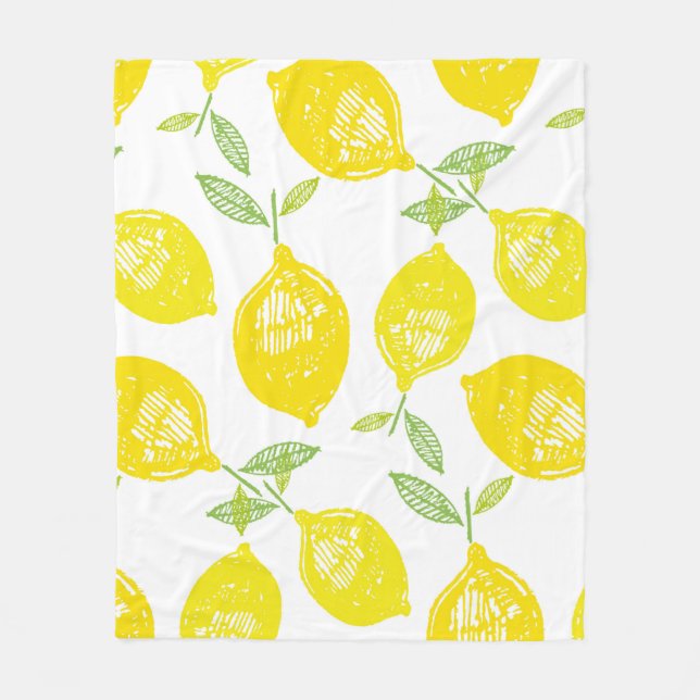 Hand drawn doodle tropical fruit pattern backgroun fleecefilt (Framsidan)