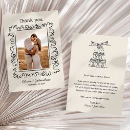 Hand Drawn Doodles Wedding Tack Kort