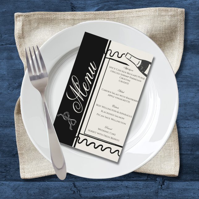 Hand Drawn Elegant Simple Black & White Wedding  Flygblad (Skapare uppladdad)