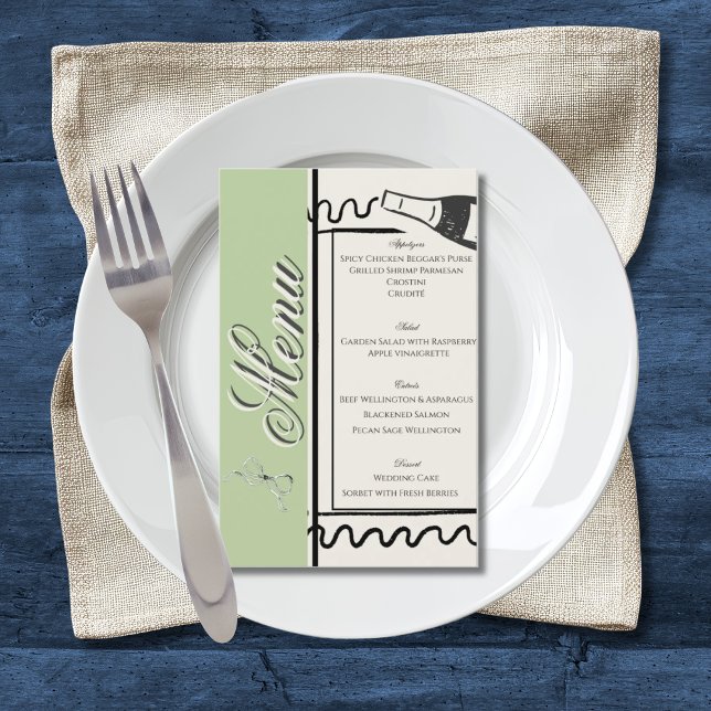 Hand Drawn Elegant Simple Green & Cream Wedding  Flygblad (Skapare uppladdad)