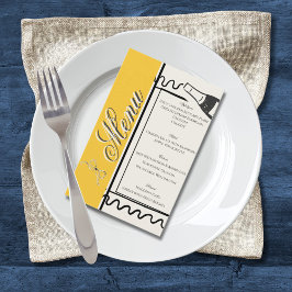 Hand Drawn Elegant Simple Yellow & Cream Wedding  Flygblad