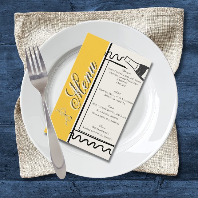 Hand Drawn Elegant Simple Yellow & Cream Wedding  Flygblad (Skapare uppladdad)