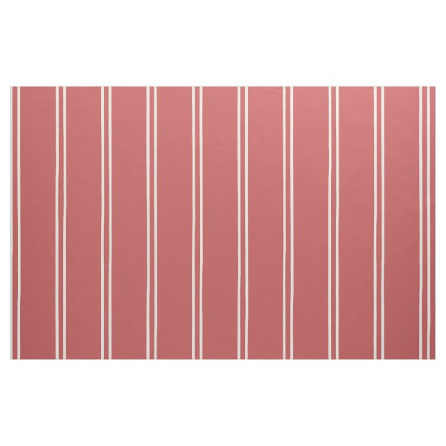 Hand Drawn Farmhouse Stripes | Faded Rust Red Tyg (Fat Quarter)