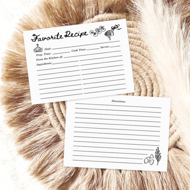 Hand Drawn Favorite Recipe Card (Skapare uppladdad)