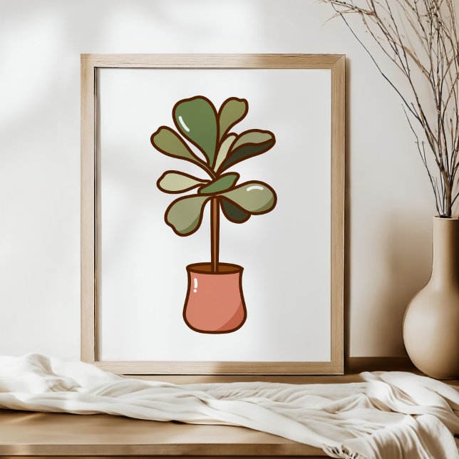 Hand-Drawn Fiddle Leaf Fig Plant Art Poster (Skapare uppladdad)