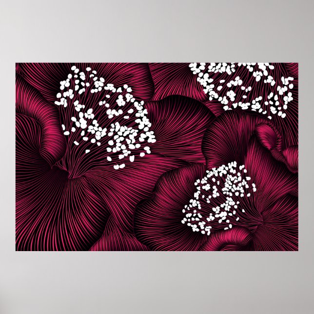 Hand drawn floral pattern with camelia flowers poster (Framsidan)