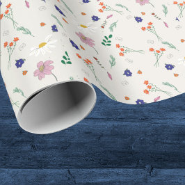 Hand Drawn Floral Whimsical Flowers Wedding  Presentpapper