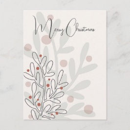 Hand drawn florar Christmas mistletoe Vykort
