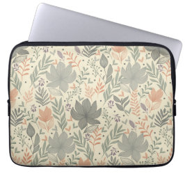 Hand Drawn Flowers Laptop Fodral