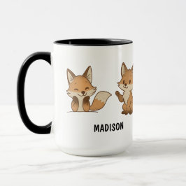 Hand Drawn Fox Custom Cute Mugg