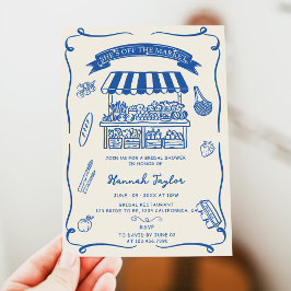 Hand Drawn Fresh Off the Market Bridal Shower Inbjudningar