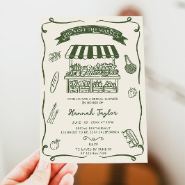 Hand Drawn Fresh Off the Market Bridal Shower Inbjudningar