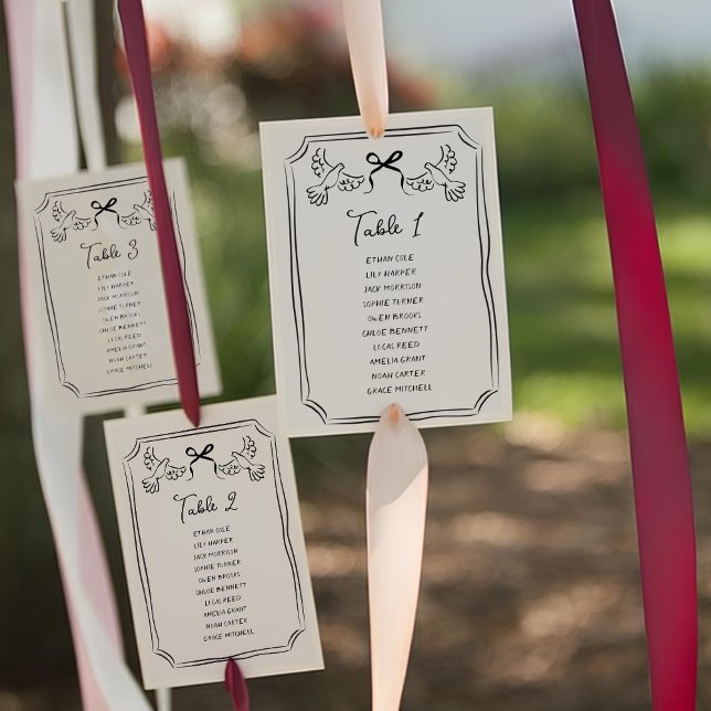 Hand drawn Funky Doodle Wedding Table Seating Inbjudningar (Skapare uppladdad)