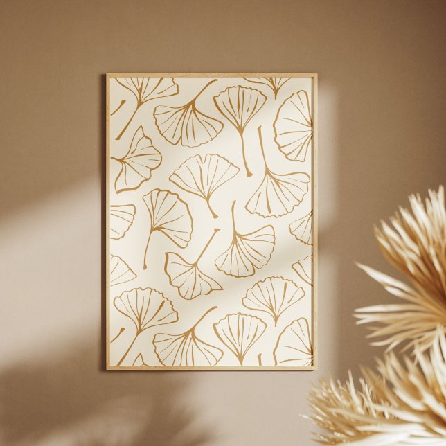 Hand Drawn Ginkgo Japanese Boho Japandi Botanical Poster (Skapare uppladdad)