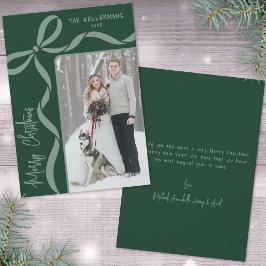 Hand Drawn Green Whimsical Merry Christmas Julkort