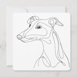 Hand Drawn Greyhound Line Art - Minimalist Design Inbjudningar