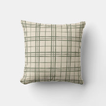 Hand Drawn Heritage Plaid Check Cottage Cream Moss