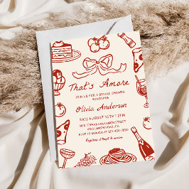 Hand Drawn Italian That's Amore Bridal Shower Inbjudningar