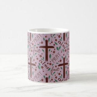 Hand-drawn Lenten Cross and Roses Mug Kaffemugg