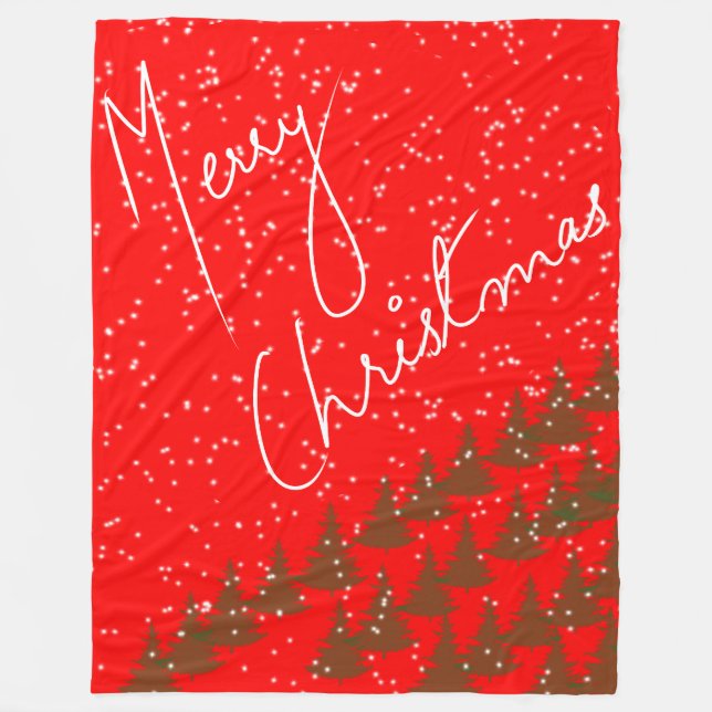 Hand-Drawn Merry Christmas Fleecefilt (Framsidan)