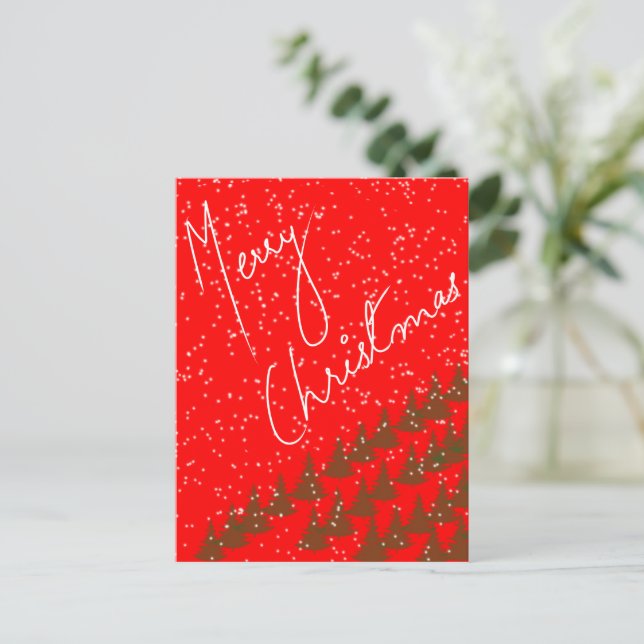 Hand-Drawn Merry Christmas Vykort (Stående Fram)