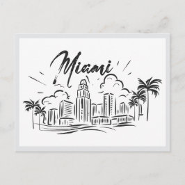 Hand drawn Miami Florida USA Vykort