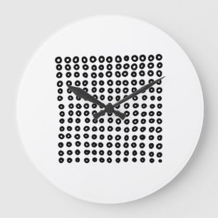 Hand Drawn Minimal Geometric Circle Black White Stor Klocka