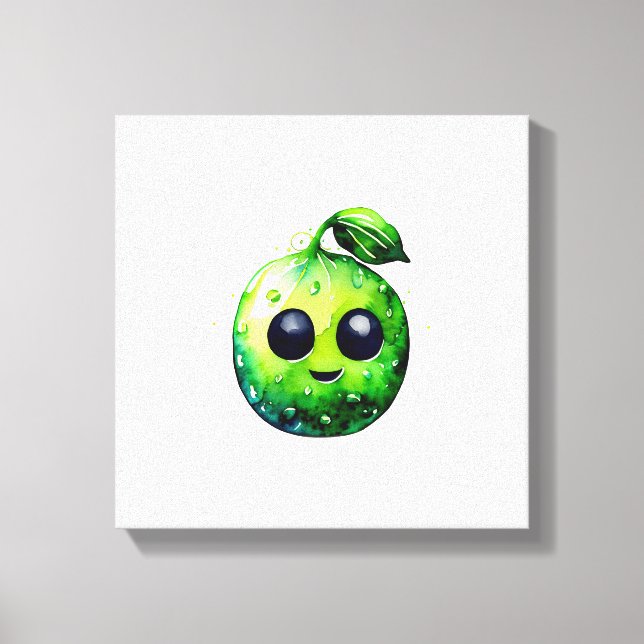 Hand Drawn mynta Emoji - Stretched Kanvastryck (Framsida)