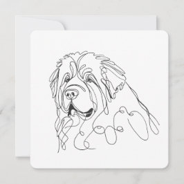 Hand Drawn Newfoundland Minimalist Line Art Inbjudningar