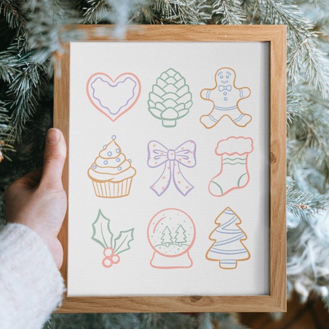 Hand Drawn Pastel Christmas Girly Coquette Pink Poster (Skapare uppladdad)