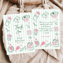 Hand Drawn Perfect Matcha Green Bridal Shower Tack Kort