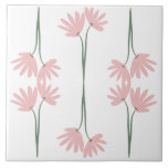 Hand Drawn Pink Wild Flowers White Kakelplatta<br><div class="desc">Hand Drawn Pink Wild Flowers White Ceramic Tile.</div>