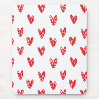Hand Drawn Red Hearts Pattern – Minimal Valentine Musmatta
