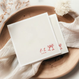 Hand Drawn Red Initials Wedding Pappersservett