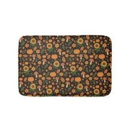Hand Drawn Rustic Fall Pattern Bath Mat Badrumsmatta