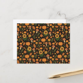 Hand Drawn Rustic Fall Pattern Envelope Vykort
